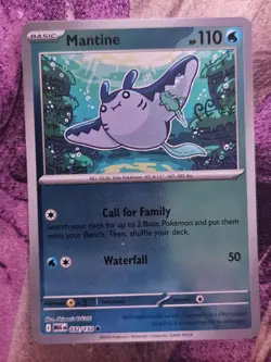 Mantine 032/132 Common Mega Evolution Pokemon Reverse Holo Near Mint - Image 1