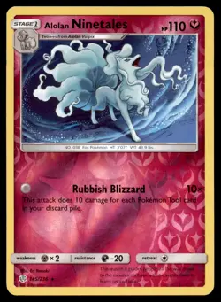 Alolan Ninetales 145/236 Holo Rare Cosmic Eclipse Pokemon Reverse Holo LP - Image 1