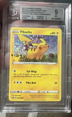 Pokemon General Mills 25th Anniversary Pikachu SWSH039 Holo Promo BGS 9 Mint - Image 2