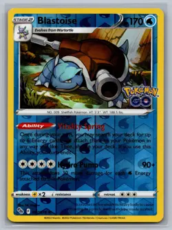 Blastoise 017/078 Holo Rare Pokemon GO Pokemon Reverse Holo Near Mint - Image 1