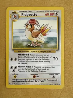 Pokemon TCG Pidgeotto Base Set 22/102 Unlimited Rare Card MP - Image 1