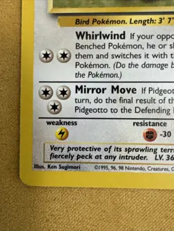 Pokemon TCG Pidgeotto Base Set 22/102 Unlimited Rare Card MP - Image 5