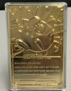 Pokemon Burger King 23K Gold Plated Pokemon Card 1999 Jigglypuff #39 - Image 2