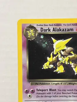 Dark Alakazam Holo 1/82 Team Rocket WOTC Pokemon Card Vintage LP SEE DESCRIPTION - Image 3