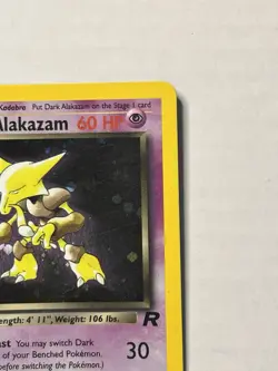 Dark Alakazam Holo 1/82 Team Rocket WOTC Pokemon Card Vintage LP SEE DESCRIPTION - Image 4