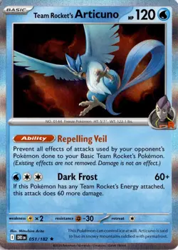 Team Rocket's Articuno 051/182 SV10: Destined Rivals Pokemon Card TCG - Image 1