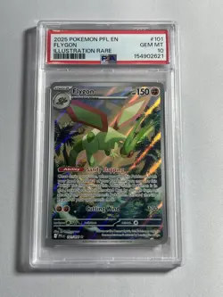 2025 Pokemon Phantasmal Flames 101 FLYGON Illustration Rare PSA 10 - Image 1