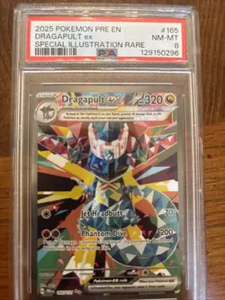 2025 Pokemon Pre En Dragapult #165 PSA 8 - Image 1