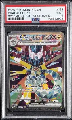 2025 POKEMON PRE EN-PRISMATIC EVOLUTIONS #165 DRAGAPULT EX PSA 9 - Image 1
