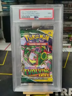 Pokemon Evolving Skies Rayquaza Art Authentic Graded Sealed Booster Pack PSA 9 - Image 1