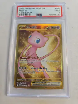 2023 POKEMON MEW EN-151 HYPER RARE #205 MEW EX PSA 9 - Image 1