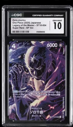One Piece Zoro-Juurou ST18-004 Legacy of the Master Super Rare SP CGC 10 JP - Image 1