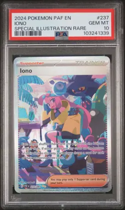 2024 POKEMON PAF EN-PALDEAN FATES SPECIAL ILLUSTRATION RARE #237 IONO PSA 10 - Image 1