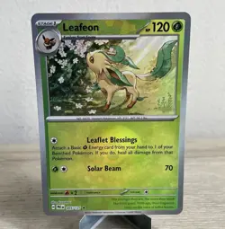Leafeon Poke Ball Reverse 005/131 Prismatic Evolutions Holo Pokemon TCG - Image 1