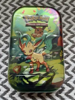 Pokemon Scarlet & Violet Prismatic Evolutions Mini Tin Leafeon New Sealed💥 - Image 1