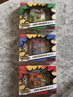 3 Pokemon TCG Ascended Heroes Mega ex Box Bundle Feraligatr Emboar Meganium New - Image 1