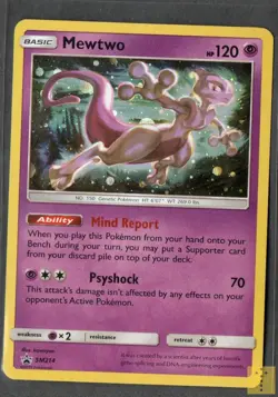 Mewtwo - SM214 Holo Promo Sun & Moon Promo Pokemon Near Mint - Image 1