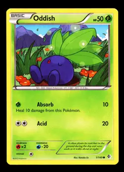2012 Pokemon Black & White Boundaries Crossed Oddish /149 NM - Image 1