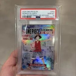 2026 One Piece EN Monkey D Luffy College Basketball US Voyage #055 PSA 10 Gem - Image 1