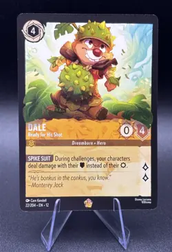 Disney Lorcana Wilds Unknown - "DALE" Ready for His Shot Legendary #22/204 - Image 1