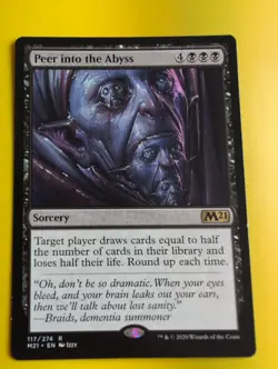 Peer into the Abyss, M21 rare Sorcery, MTG Card. - Image 2