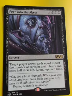 Peer into the Abyss, M21 rare Sorcery, MTG Card. - Image 3