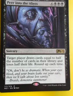 Peer into the Abyss, M21 rare Sorcery, MTG Card. - Image 4