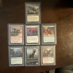 Magic: The Gathering Ixalan & Rivals Gishath Sun's Avatar & Dinosaur Card Lot - Image 1