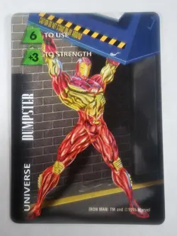 Marvel Overpower 1995 Fleer Energy CCG Trading Card TCG Iron Man Dumpster - Image 1