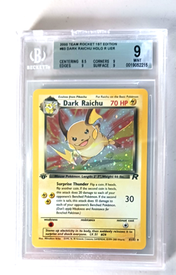 2000 Pokemon Team Rocket Dark Raichu 1st Edition Holo Rare Error Card BGS 9 Mint - Image 1