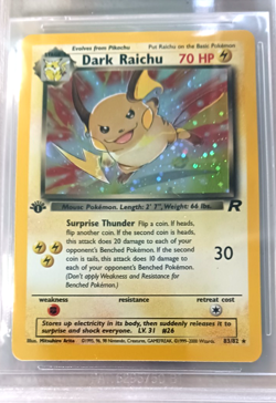 2000 Pokemon Team Rocket Dark Raichu 1st Edition Holo Rare Error Card BGS 9 Mint - Image 3