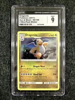CGC 9 Dragonite 96/149 Sun & Moon Cosmos Holo Pokemon TCG Card - Image 1