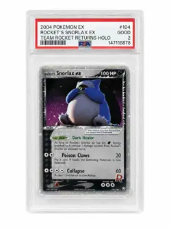 Pokemon Rocket's Snorlax ex Team Rocket Returns Holo 104/109 PSA English - Image 1