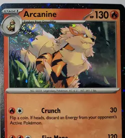 Fart Swirl 🌀 Arcanine 011 Cosmos Holo Bleed Error Rare Pokemon TCG ✨ Promo - Image 1