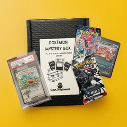 Pokemon PSA 9 - PSA 10 Mystery Box: 1 Slab, 2 Booster Packs & More! Rare English - Image 1