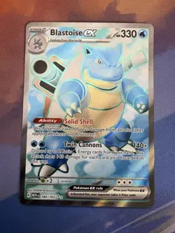 Pokemon TCG Blastoise ex 184/165 SV 151 Full Art Holo English Ultra Rare - Image 1