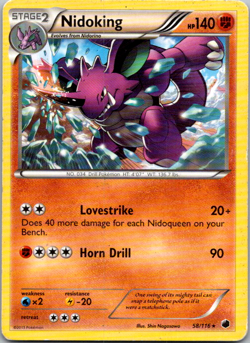 Nidoking 58/116 Plasma Freeze Non Holo Rare Pokemon - Image 1