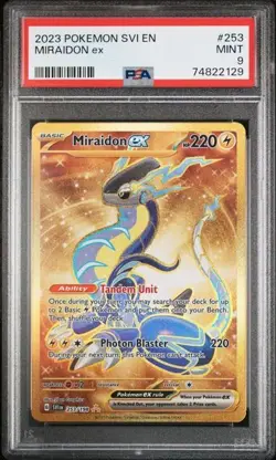 2023 Pokemon Sv01: Scarlet & Violet Base Set Miraidon ex 253/198 PSA 9 Mint - Image 1