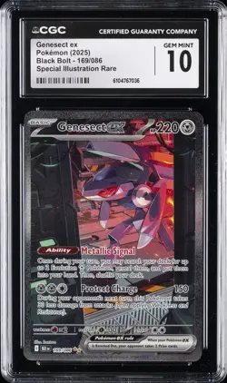 2025 POKEMON BLACK BOLT SIR HOLO #169 GENESECT EX CGC 10 GEM MINT - Image 1