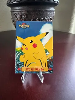 PIKACHU 1999 Topps Pokemon TV Animation Edition Series 1 Blue Logo TV2 # 25 - Image 1