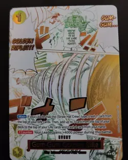 Bandai One Piece- Gum-Gum Golden Rifle OP15-116: Alt Art Rare Foil Event English - Image 3