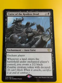 Curse od thw Restless Dead. MIC Aura curse rare MTG Card. - Image 1