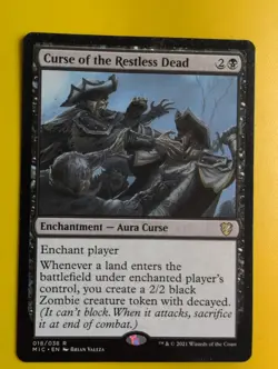 Curse od thw Restless Dead. MIC Aura curse rare MTG Card. - Image 2