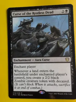Curse od thw Restless Dead. MIC Aura curse rare MTG Card. - Image 3