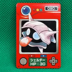 Shellder 090 Bandai Carddass Zukan Chip Shooter 2 Vending Pokemon Mini Card LP - Image 1