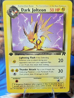Dark Jolteon Team Rocket 38 Regular 1st Edition Pokemon Card Moderately Played - Image 1