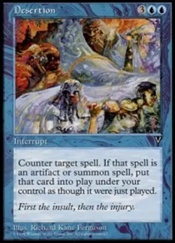 MTG Desertion, Visions, Heavily Played, English - Image 1
