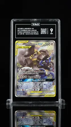 Lucario & Melmetal Gx SM192 Full Art Power Partnership Tins Pokemon Tag 9 Mint - Image 1