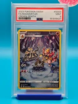 PSA 9 - 2023 POKEMON SWORD AND SHIELD CROWN ZENITH GG03 FULL ART/MAGMORTAR - Image 1