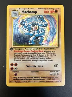 Machamp 8/102 Holo Rare 1st Edition Base Set Pokemon 1999 LP Raw WOTC - Image 1